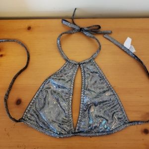 Silver Halter Rave Top